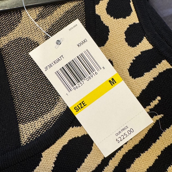 Micheal Kors Scoop-neck Tiger print Dress Khaki - Picture 3 of 3